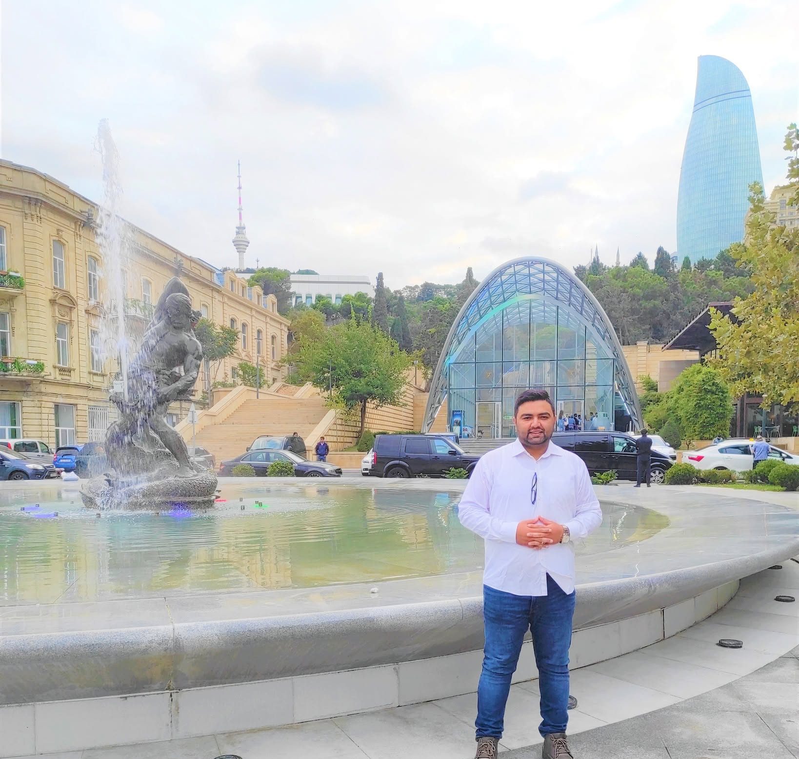 Mehran Nandla, CEO and Founder of VOZAX, photographed outdoors in a white shirt